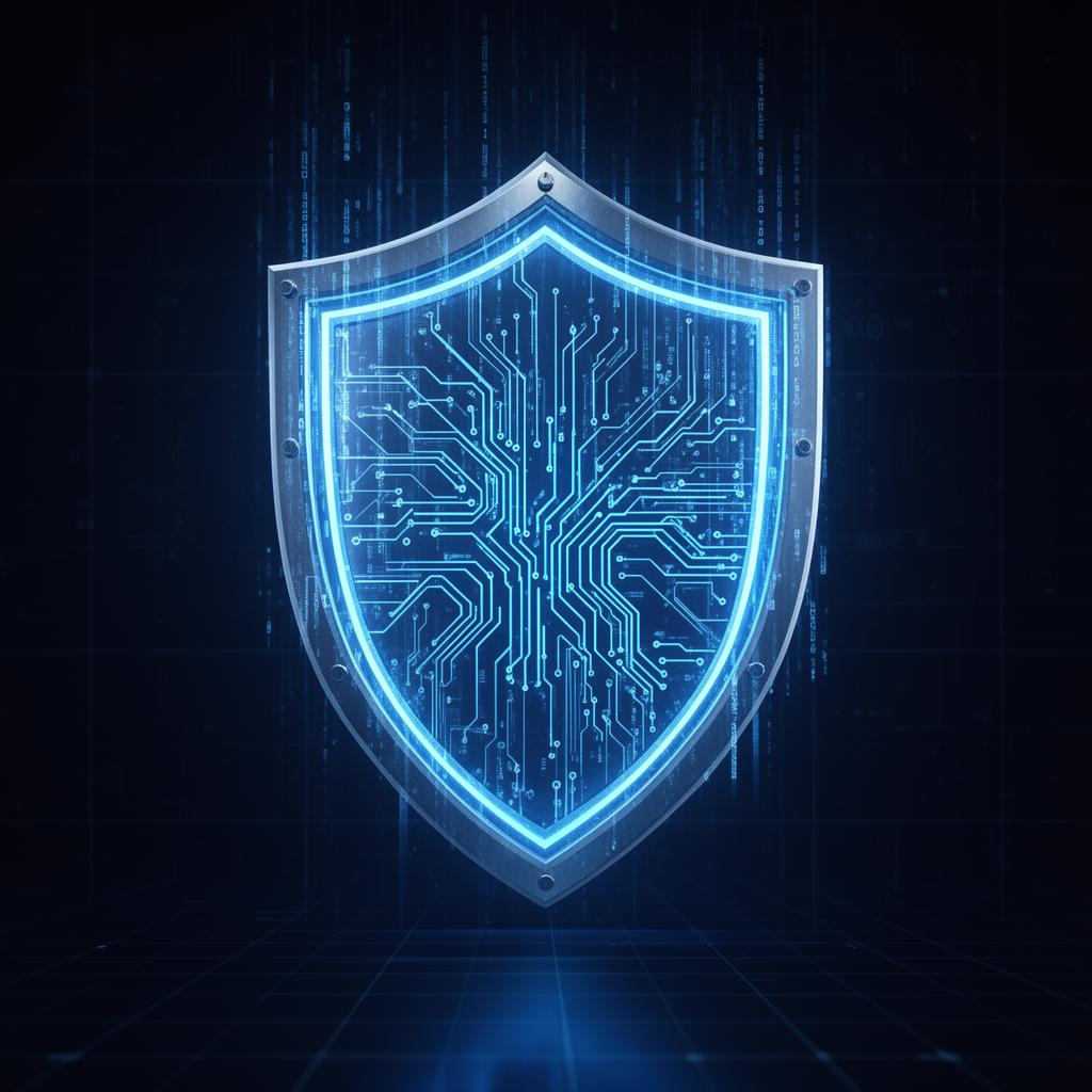 Cybersecurity digital shield protection visualization
