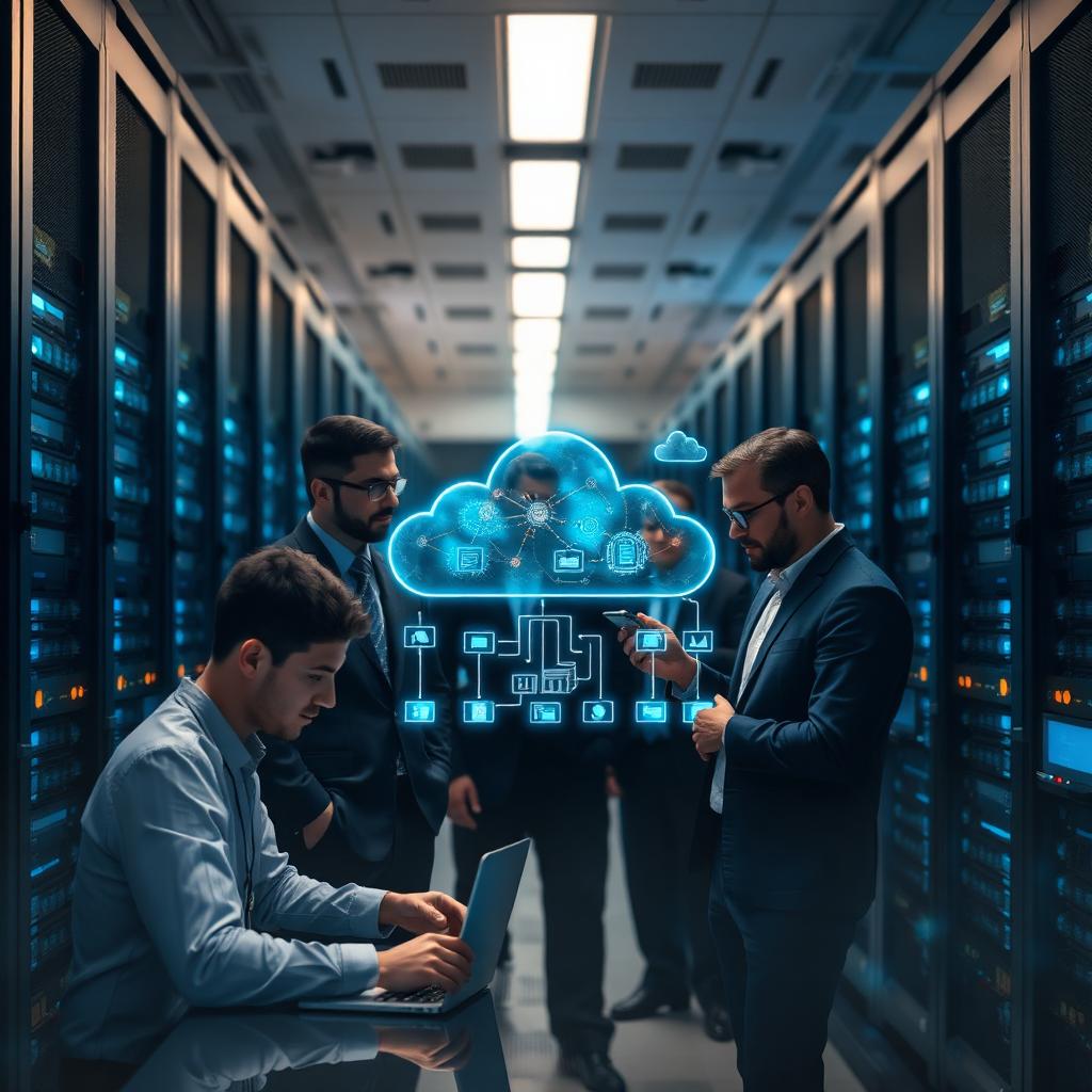IT infrastructure engineers in modern cloud data center